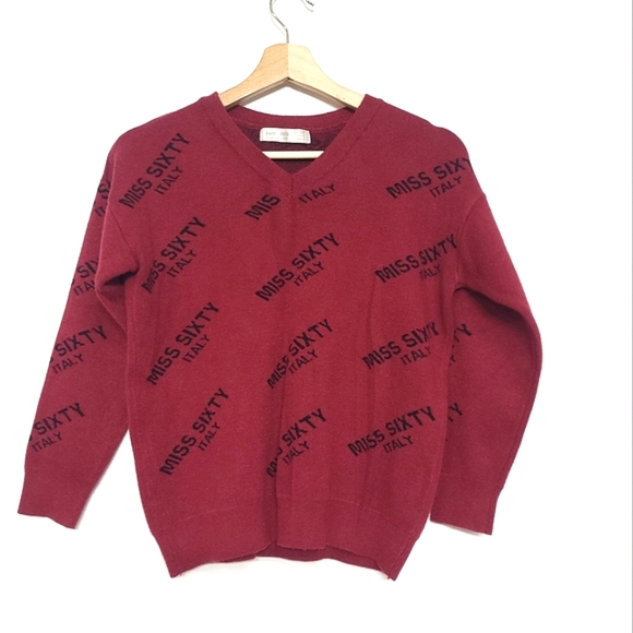 Sadie Lover Raspberry V Neck Sweater,  size small - Picture 1 of 12